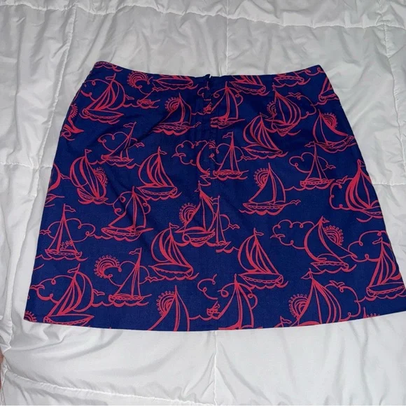 Lilly Pulitzer First Mate Sailboat Print Karlo Skirt - Size 2 - Picture 4 of 7
